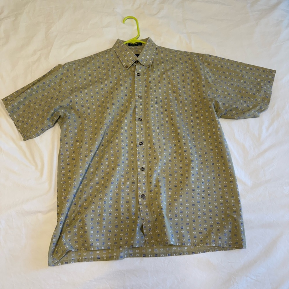Vintage Men's Patterned Short Sleeve Shirt